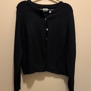 Cotton On Black Button-Up Sweater